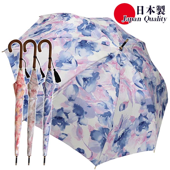 日本製 花柄 傘 レディース 雨傘 長傘1736...の商品画像