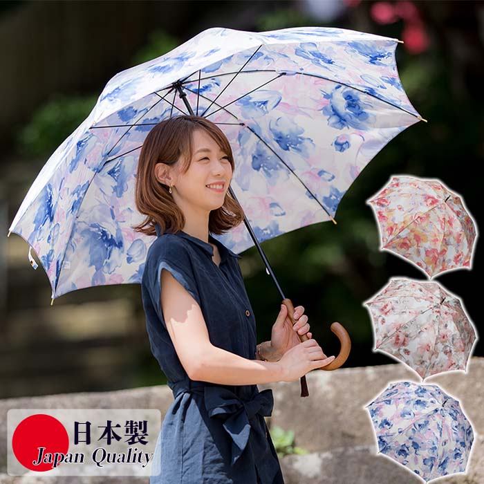 日本製 花柄 傘 レディース 雨傘 長傘173...の紹介画像2