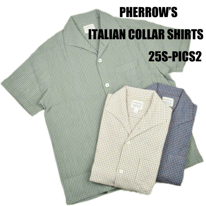 Rakuten - フェローズ（Pherrow's）半袖イタリアンカラーシャツ 25S-PICS2