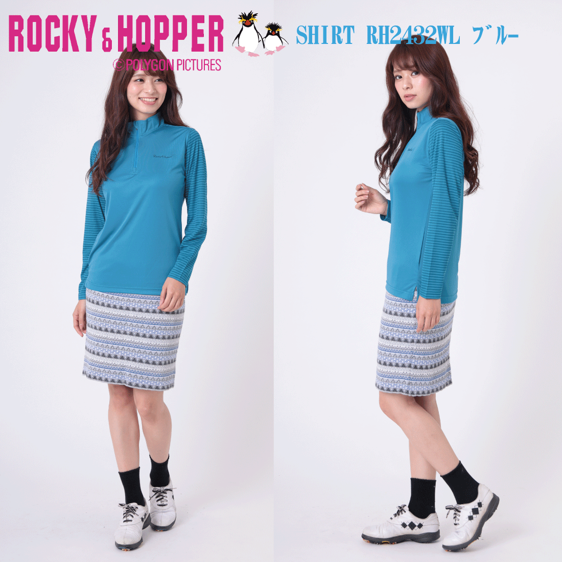 ROCKY&HOPPER ロッキー＆ホッパー レディース ゴルフウェア ジップ ハイネック 長袖シャツ RH2432WL 2018年秋冬モデル あす楽対応