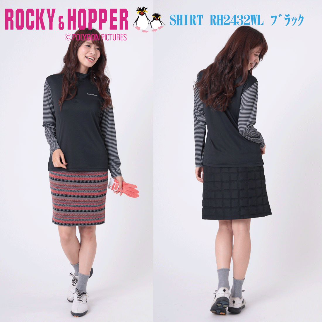 ROCKY&HOPPER ロッキー＆ホッパー レディース ゴルフウェア ジップ ハイネック 長袖シャツ RH2432WL 2018年秋冬モデル あす楽対応