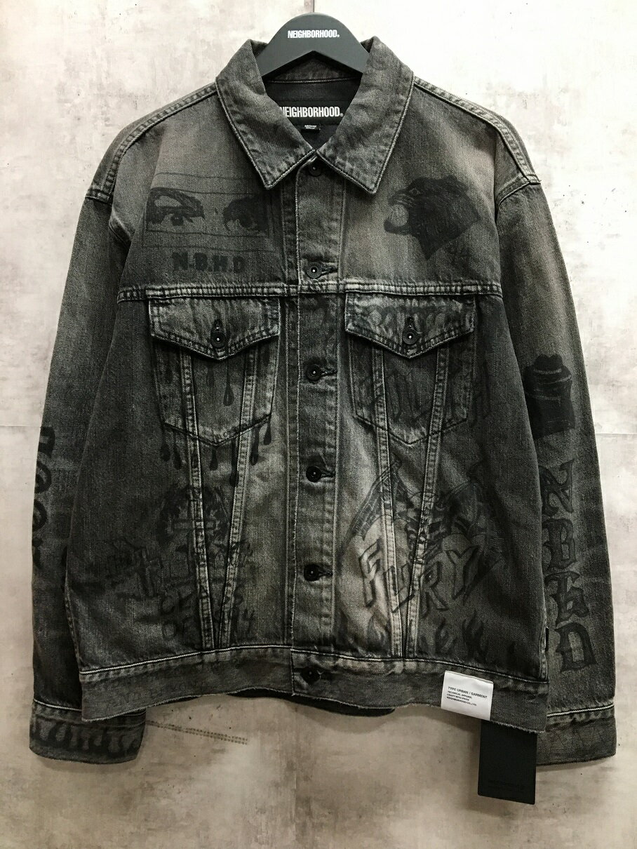 【送料無料】NEIGHBORHOOD FADE DENIM TYPE-3 JACKET ネイバーフッド デニムジャケット ブラック 23AW 232YTNH-JKM05【中古】【004】