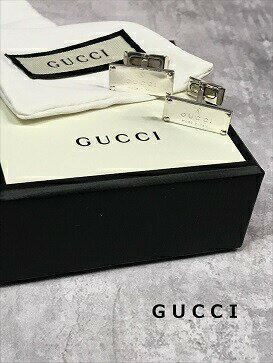 楽天オタカルチャー【送料無料】GUCCI 小物 カフス スクエア ロゴ 123590 J8400 グッチ シルバー 【中古】【004】【岩】