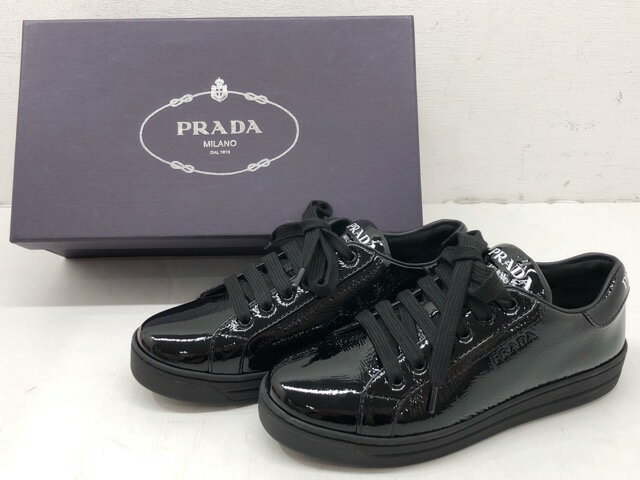 【送料無料】PRADA(プラダ) 535 エナメル ローカット スニーカー レディース / サイズ 35 約22.0cm 【中古】【007】