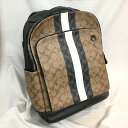 【送料無料】COACH コーチ シグネチャーグラハムブロックドウィズヴァ―シティ ストライプ バックパック リュック【中古】【004】