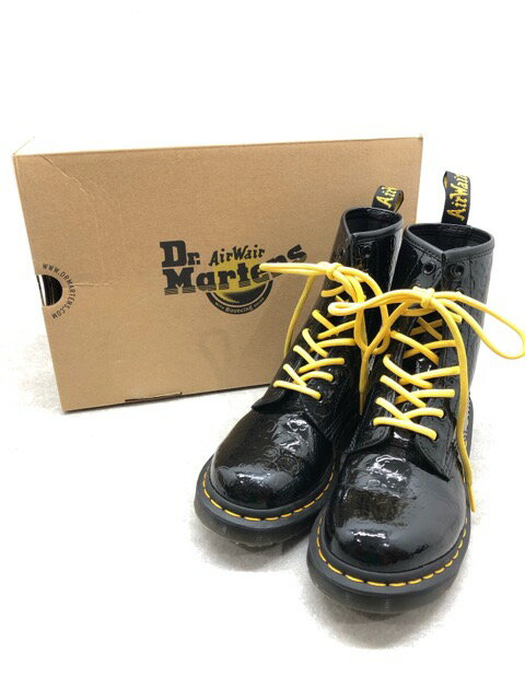 【送料無料】Dr.Martens(ドクターマーチン) 26859001 1460W PATENT LAMPER LEOPARD EMBOSS 8EYE BOOT エナメル レオパード 8ホール ブーツ レディース UK4 約23cm ブラック 【中古】【007】