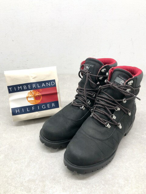 【送料無料】Timberland(ティンバーランド) Tommy Hilfiger コラボ トミーヒルフィガー ブーツ US 9W 27cm ブラック 【中古】【007】