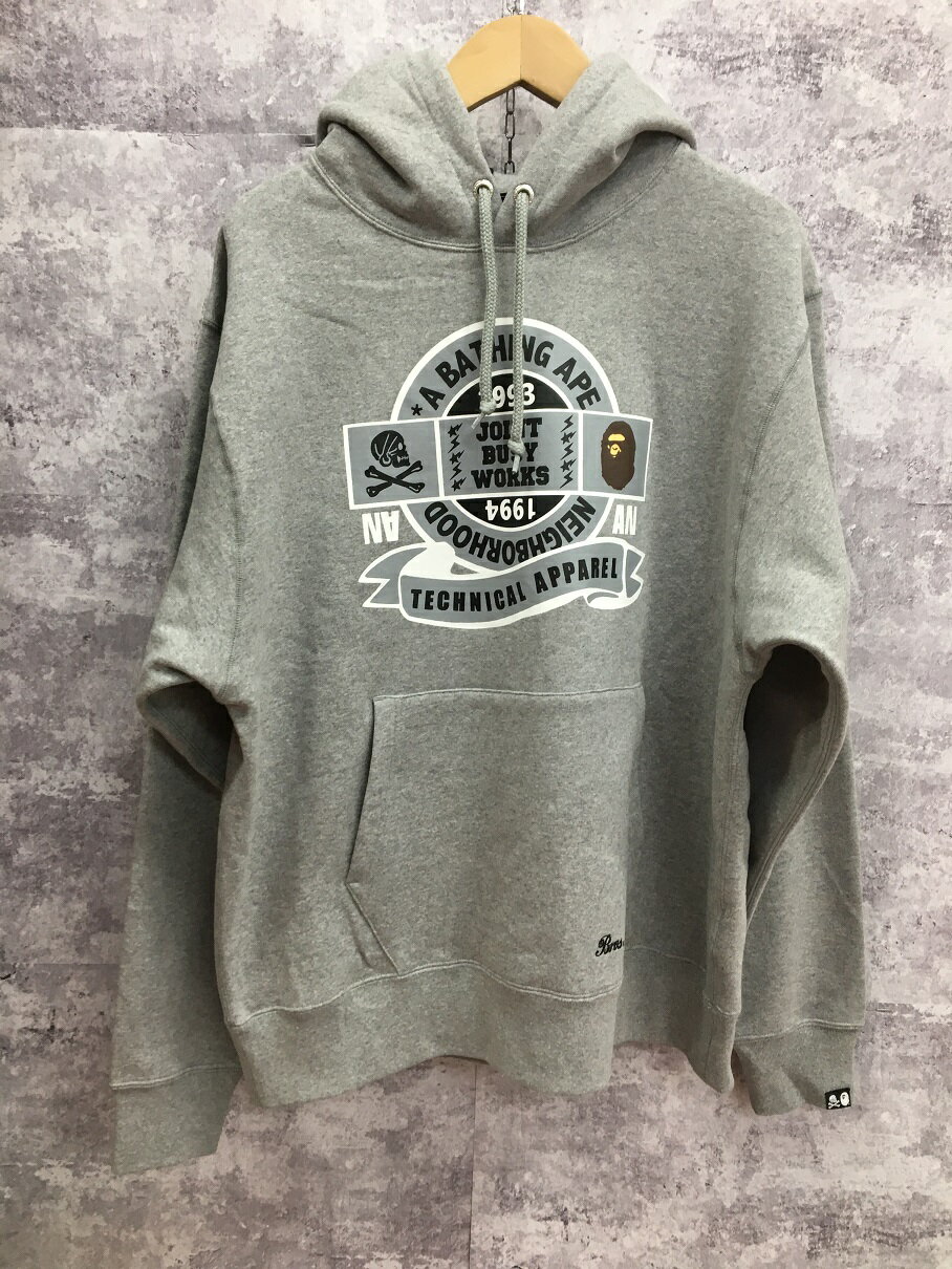 【送料無料】NEIGHBORHOOD × BAPE NBHD RELAXED FIT PULLOVER HOODIE ネイバーフッド エイプ パーカー【中古】【004】