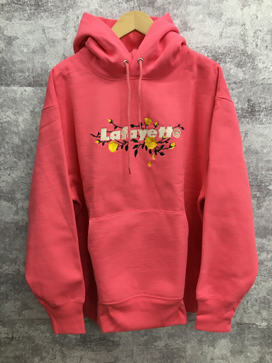 【送料無料】Lafayette LFYT 20th ROSE LOGO CUSTOM HOODIE ラファイエット ローズロゴ刺繍 パーカー ピンク【中古】【004】