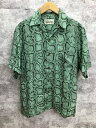 【送料無料】WACKO MARIA HAWAIIAN SHIRT S/S TYPE-9 ワコマリア パイソン柄 アロハシャツ 22SS グリーン【中古】【004】