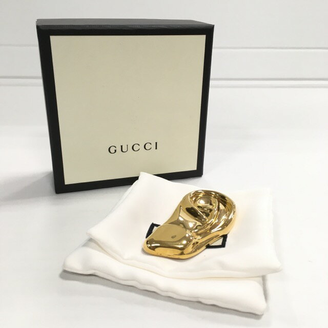 【送料無料】GUCCI Metal left ear accessory / グッチ メタル レフトイヤー アクセサリー　イヤリング　左耳用　レディース　ゴールド【中古】【006】