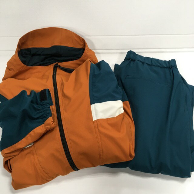 【送料無料】 Graphpaper Dull Poplin Anorak Blouson GU233-30276 / Dull Poplin Insulated Track Pants GU233-40277　グラフペーパー アノラックブルゾン　トラックパンツ　セットアップ　上下セット　メンズ　パーシモン　グリーン　size:2【中古】【006】