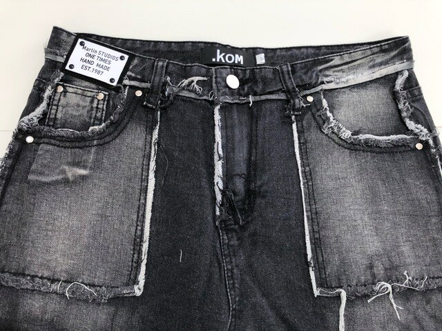 【送料無料】・KOM（ドットコム）フリンジウォッシュ　デニムパンツ【中古】【007】