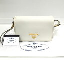 【送料無料】 PRADA VITELLO PHENIX TALCO 1BD163 / プラダ ヴィッテロフェニックス レザーショルダーバッグ　レディース　タルク　ホワイト【中古】【006】