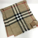 【送料無料】BURBERRY /バーバリー ジャイアントチェックガーゼスカーフ 8018468 A7026　ライトウェイト　メンズ　レディース　ユニセックス　アーカイブベージュ size:70×220cm【中古】【006】