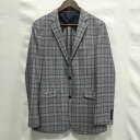 【送料無料】BURBERRY BLACK LABEL / バーバリーブラックレーベル チェック柄テーラードジャケット D1E11-101-05　メンズ　グレー size:L【中古】【006】