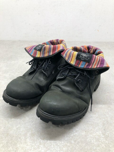 Timberland(ティンバーランド) 73575 Roll Top Boot ロールトップ ブーツ 9 1/2W 27.5cm ブラック 【中古】【007】