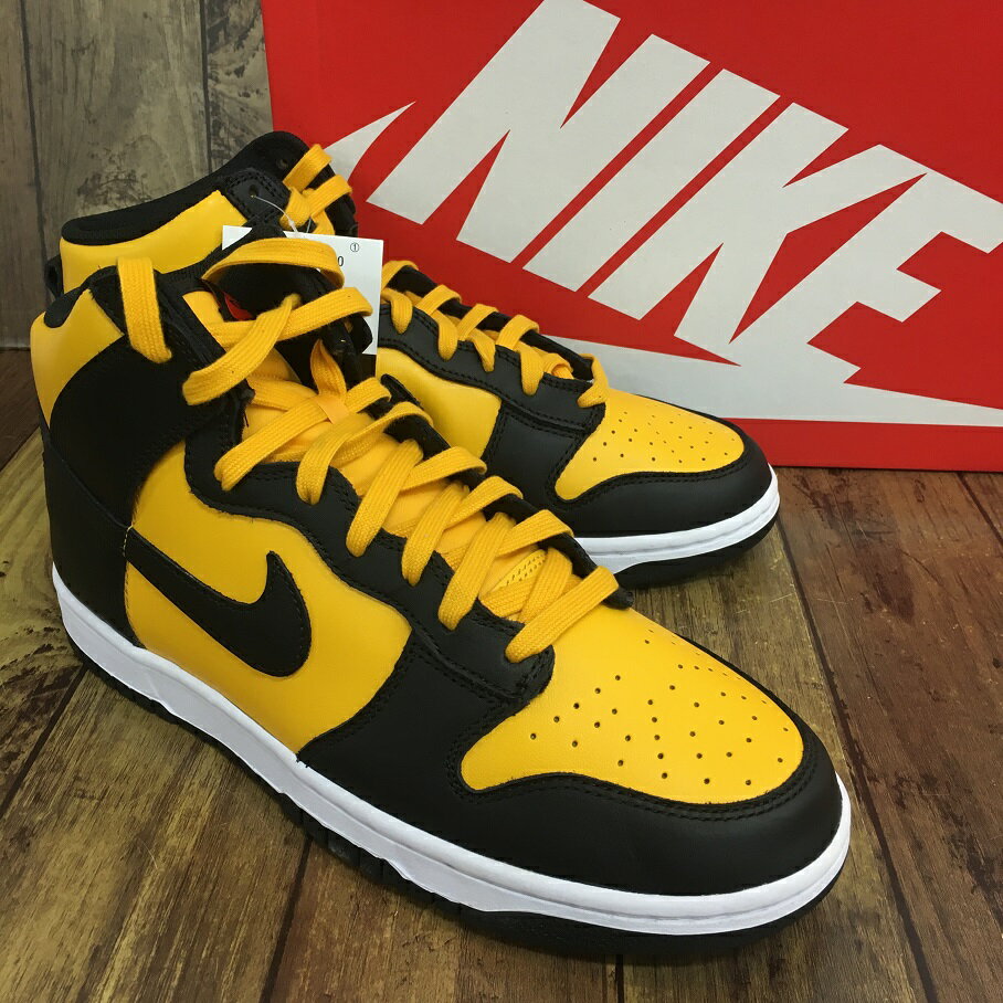 【送料無料】NIKE DUNK HIGH RETRO UNIVERSITY GOLD ナイキ ダンク ハイ レトロ ユニバーシティゴールド【中古】【004】