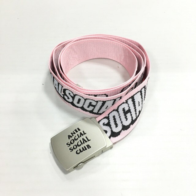 【送料無料】ANTI SOCIAL SOCIAL CLUB / アンチソーシャルソーシャルクラブ ガチャベルト 19AW GIベルト ロゴ 総柄 ユニセックス ピンク size:FREE【中古】【006】