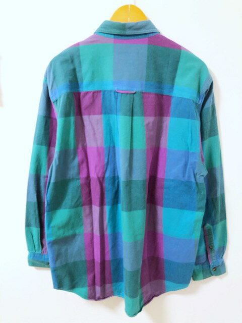 Eddie Bauer（エディー・バウアー）80's～90's　フィリピン製　コットンツイル　チェック　長袖シャツ【中古】 【007】