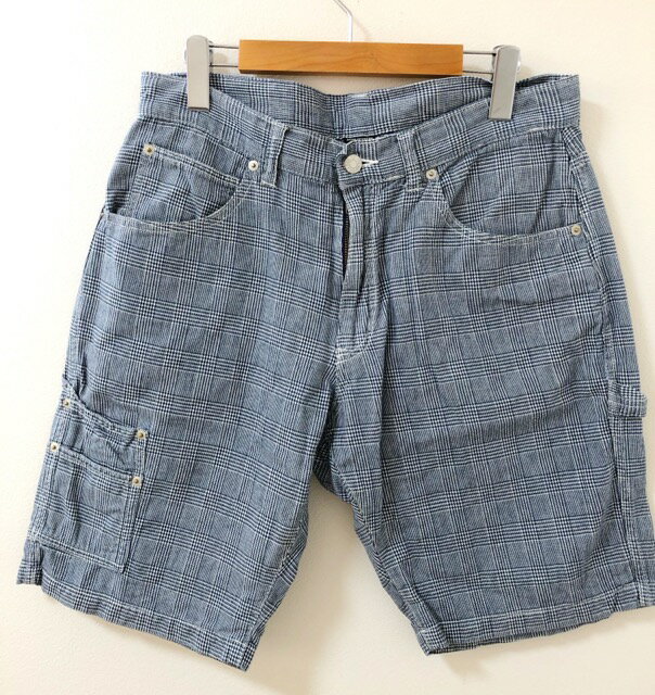 PLUS L by XLARGE(プルスエルバイエクストララージ)グレンチェック ペインターパンツ ハーフパンツ【中古】 【007】