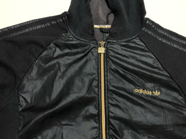 【送料無料】adidas（アディダス）90's　タイ製　ナイロン×ジャージ　ジップアップ パーカー【中古】 【007】