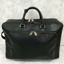【送料無料】PaulSmith ポールスミス 3WAY ブリーフ ビジネス バッグ ブラック マルチストライブ レザー 革 ショルダーストラップ欠品【中古】【0...