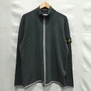 【送料無料】STONE ISLAND Compass-Patch High-Neck Zipped Cardigan Jacket 7915503A1 / ストーンアイランド コンパスパッチ ハイネック ジップカーディガンジャケット ニット メンズ グレー size:XL【中古】【006】
