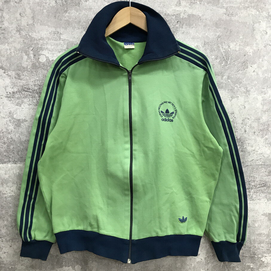 【送料無料】adidas アディダス 80年代 ジャージ トラックジャケット デサント トレフォイルロゴ 刺繍..