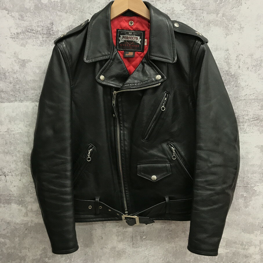 極美品 Schott 100周年モデル ラムレザー 刺繍ロゴ レザージャケット f1260-004_4.jpg