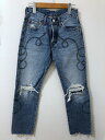 Levi's（リーバイス）36200-0003　501　ダメージ加工　ロデオプリント　デニムパンツ　レディース【中古】【007】