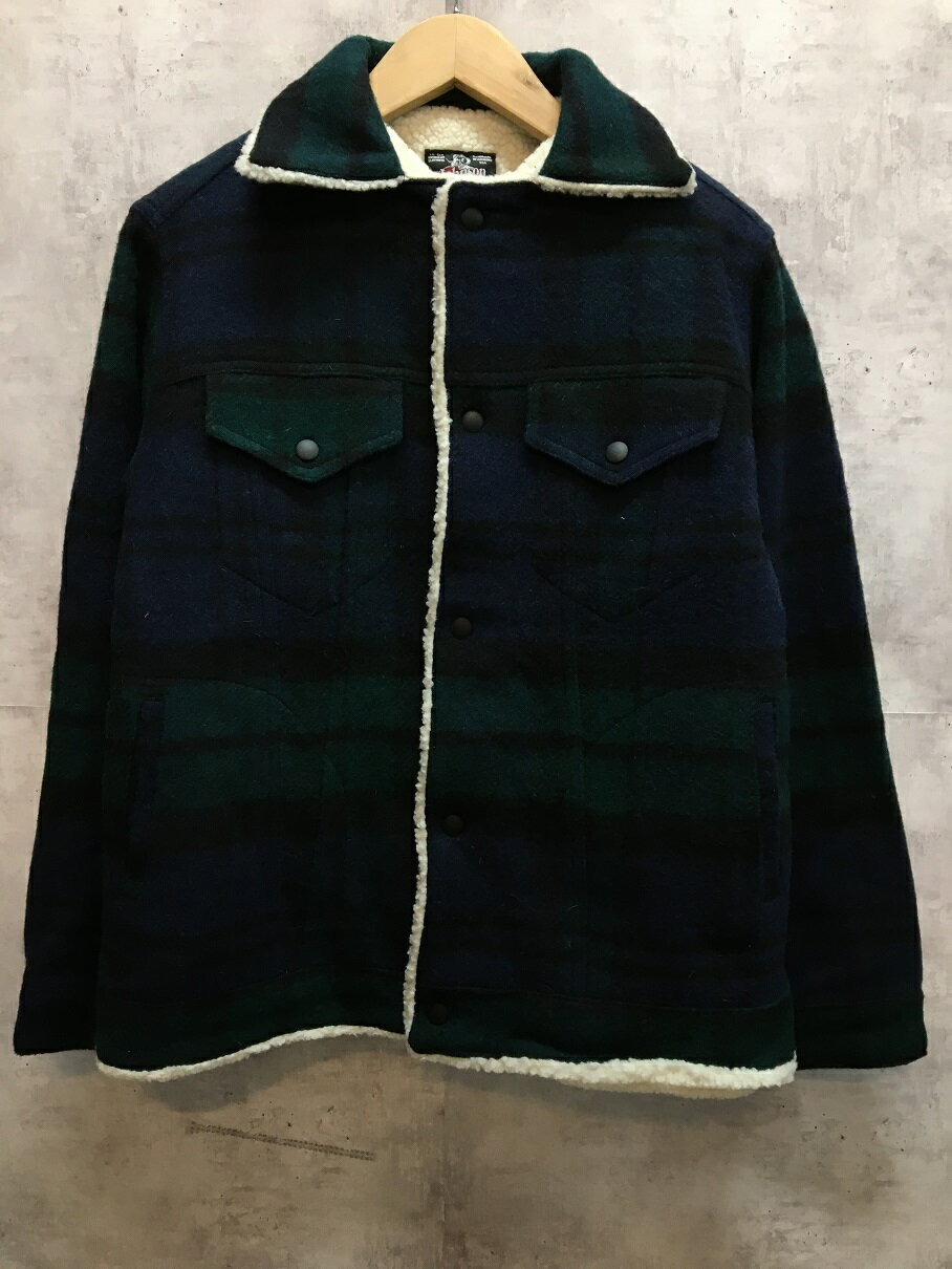 【送料無料】Johnson Woolen Mills WESTERN JACKET BOA ジョンソンウーレンミルズ ボアチェックジャケット WJLB76【中古】【004】【岩】