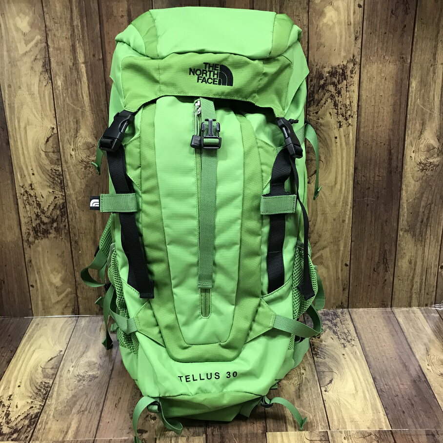 【4日 20:00〜 最大80％OFF&ポイント10倍】【送料無料】THE NORTH FACE TELLUS 30L グリーン ノースフェイス テルス30 レインカバー アウトドア キャンプ 旅行 M【中古】【004】