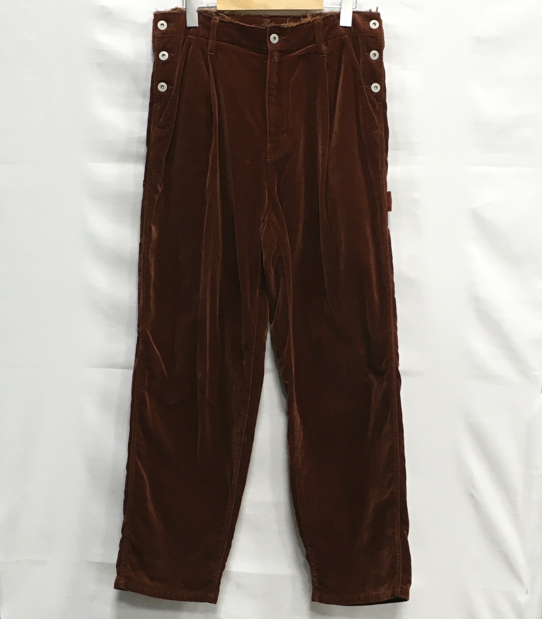 【送料無料】doublet CUT OFF VELVET PANTS 21AW09T159 / ダブレット カットオフ ベルベットパンツ メンズ ブラウン size:M【中古】【006】