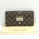 【送料無料】LOUIS VUITTON / ルイヴィトン ダミエ ポルトフォイユ サラ N63179 GI2183 トランク柄 二つ折り長財布 レディース エベヌ【中古】【006】