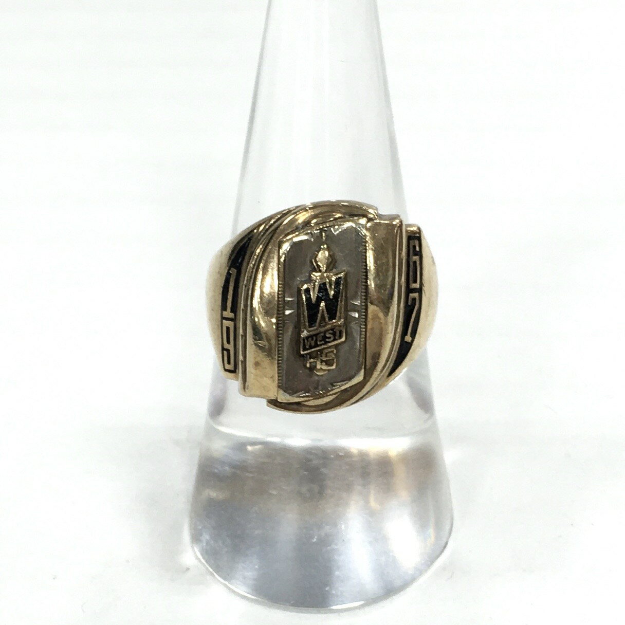 【送料無料】JOSTENS 1967年製 WEST Hight School Vintage College Ring / ジャスティンズ社製 ヴィンテージ カレッジリング 指輪 10K イエローゴールド size:14号【 中古】【006】