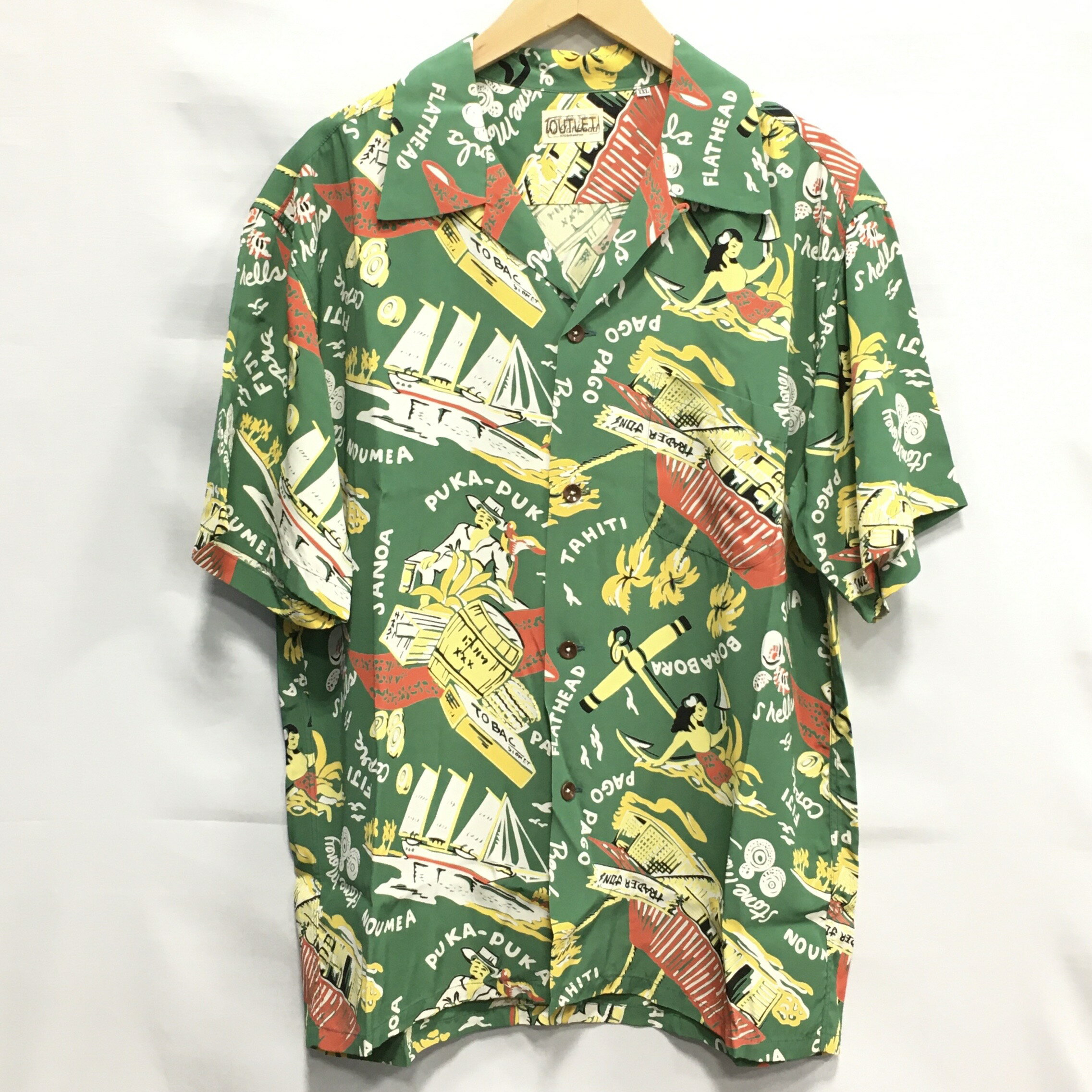 トップス, カジュアルシャツ THE FLAT HEAD SS Aloha Shirt size:XXL006
