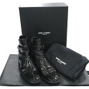 【送料無料】SAINT LAURENT PARIS Signature Wyatt 30 Jodhpur boots 443200 D2700 1000/ サンローランパリ ワイアット30 ジョードプルブーツ　ジョッパーブーツ 　メンズ　ブラック　size:43（約28cm）【中古】【006】