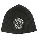 【送料無料】VERSACE / ヴェルサーチ メデューサニットキャップ MCP15LC MB0278 13FW　ニット帽　イタリア製　メンズ　レディース　ユニセックス　ブラック【中古】【006】