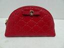 【送料無料】GUCCI(グッチ) コスメポーチ グッチシマ レザー【中古】【005】