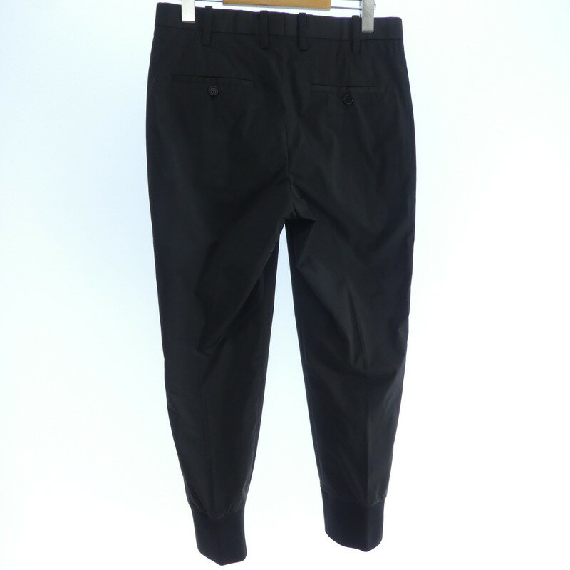 【中古】Neil Barrett｜ニールバレット MATT NYLON RIB CUFFS TROUSER PBPA78SH-A019 2019A/W ナイロントラウザーパンツ 国内正規品 ブラック サイズ：44【f108】