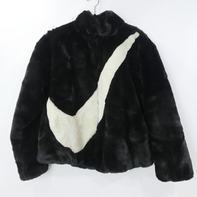 【中古】NIKE｜ナイキ WMNS FAUX FUR JACKET エコファービッグスウッシュジャケット CU6559-010 2020AW ブラック サイズ：M【f110】