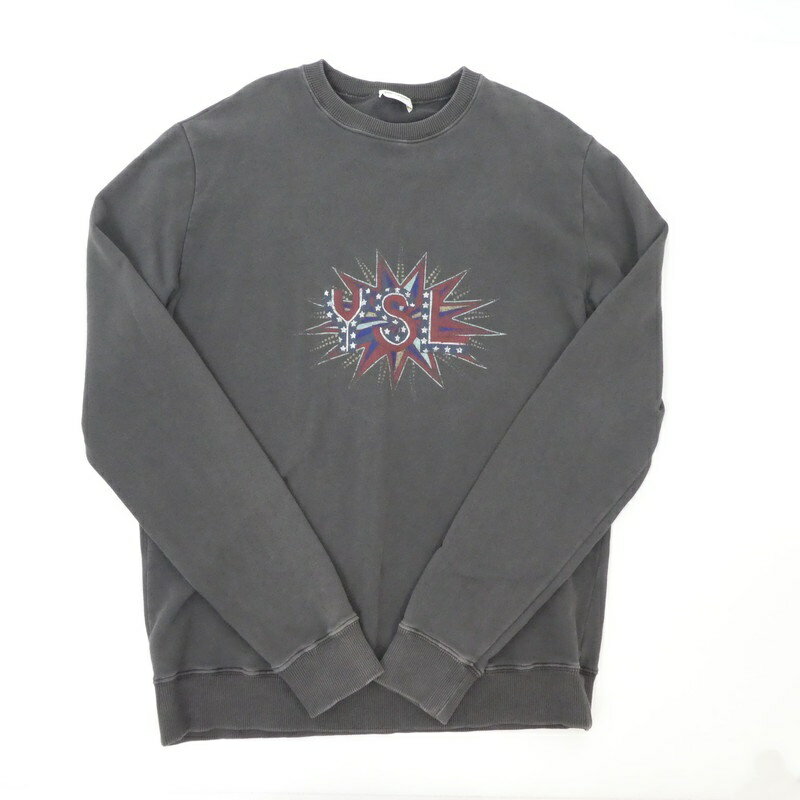 【中古】SAINT LAURENT｜サンローラン Ysl Disco Sweatshirt ユーズド加工スウェット 569529 2018AW 国内正規品 サイズ：L【f135】