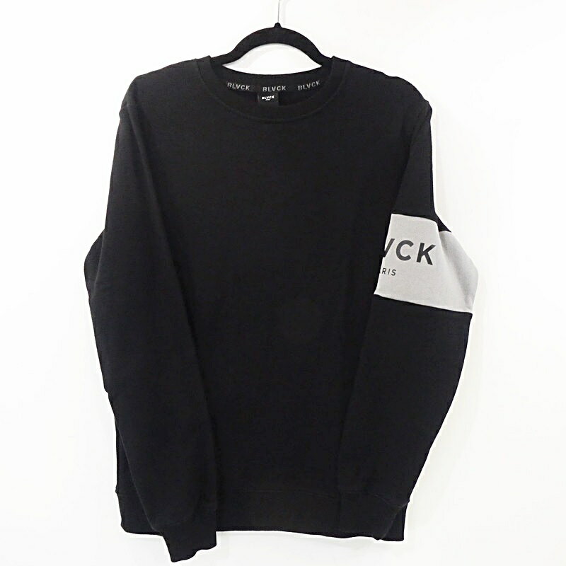 【中古】BLVCK PARIS｜ブラックパリ BOLD STRIPE SWEATSHIERTS スウェットシャツ ブラック サイズ：XS / インポート【f102】