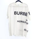 【中古】BURBERRY London England｜バーバリーロンドンイングランド 8040691 Horse Fetty Print Cotton Oversize Tee Tシャツ 半袖 国内正規品 ホワイト サイズ：L【f102】