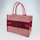 【中古】Christian Dior｜クリスチャンディオール ポルカドット ブックトートミディアム トートバッグ 限定品 【f122】