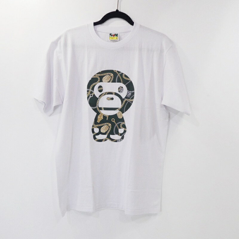 【中古】A BATHING APE｜アベイシングエイプ BAPE JEWELS BIG BABY MILO TEE 2J80110009 Tシャツ半袖 2023AW ホワイト サイズ：L / ストリート【f103】