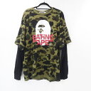 yÁzA BATHING APEbAxCVOGCv 1ST CAMO RELAXED FIT LAYERED L/S TEE 001LTI301013M TVc 2022SS TCYFL / Xg[gyf103z