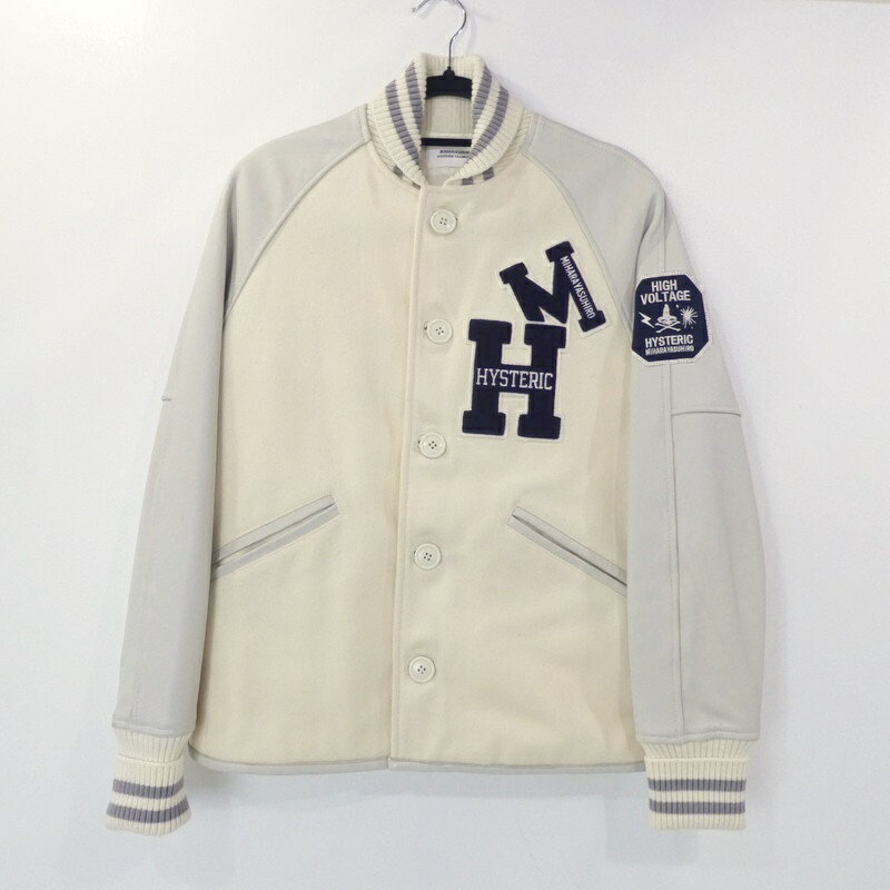 【中古】HYSTERIC GLAMOUR｜ヒステリックグラマー ×MIHARA YASUHIRO 袖レザースタジャン 0243AB14 2014AW サイズ：M / ドメス【f096】