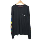 【中古】CHROME HEARTS｜クロムハーツ Multi Color Cross Cemetery L/S T-shirt/長袖Tシャツ/ ブラック サイズ：L【f108】